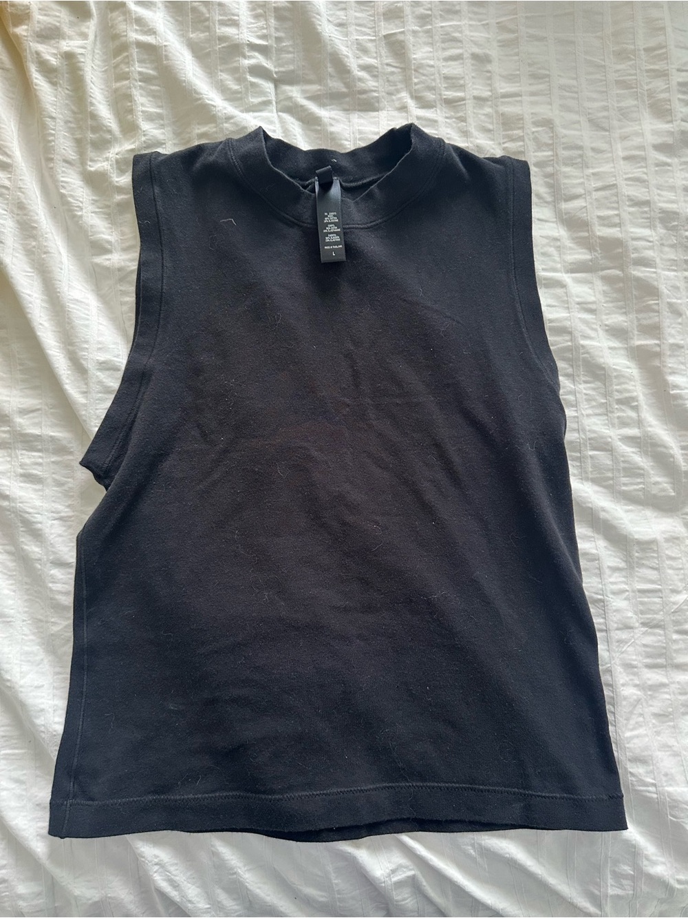 SKIMS Black High-Neck Sleeveless Tank